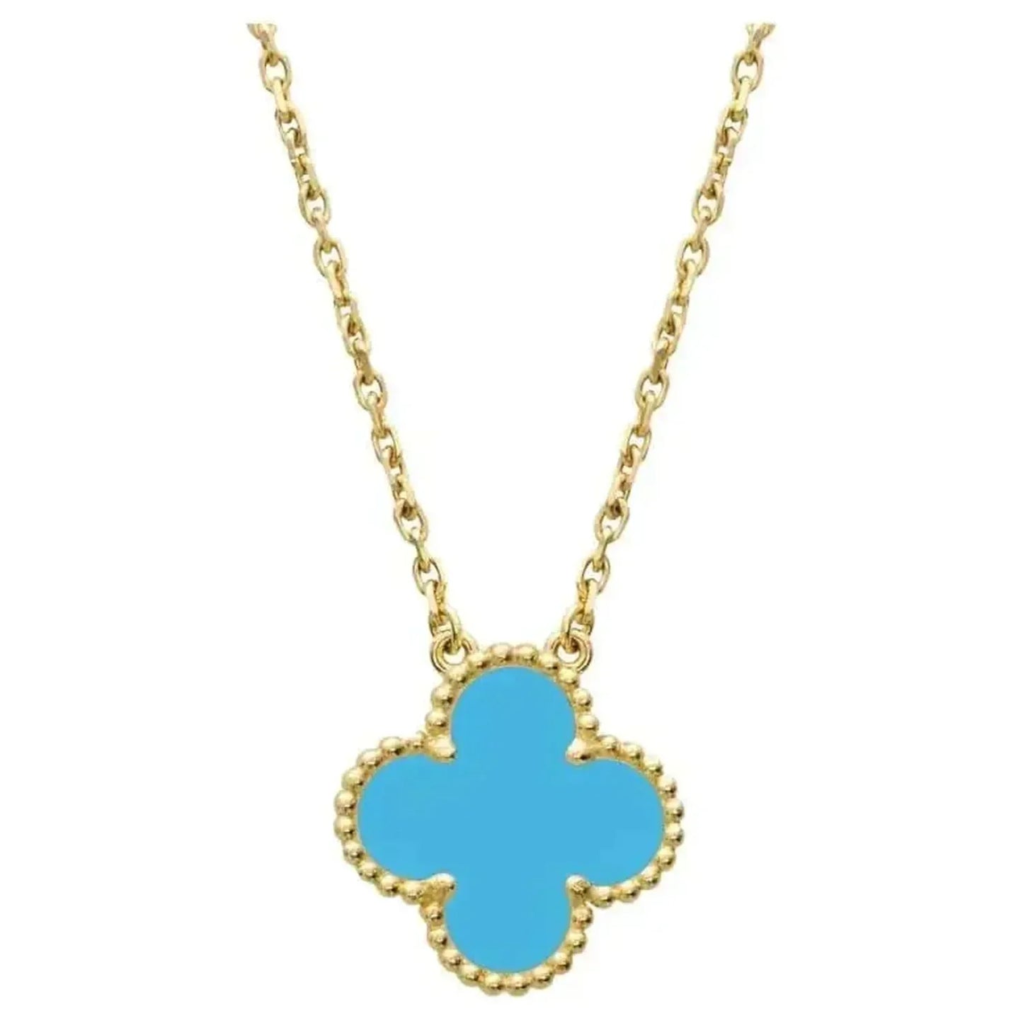 DIANA CLOVER 15MM VINTAGE TURQUOISE NECKLACE