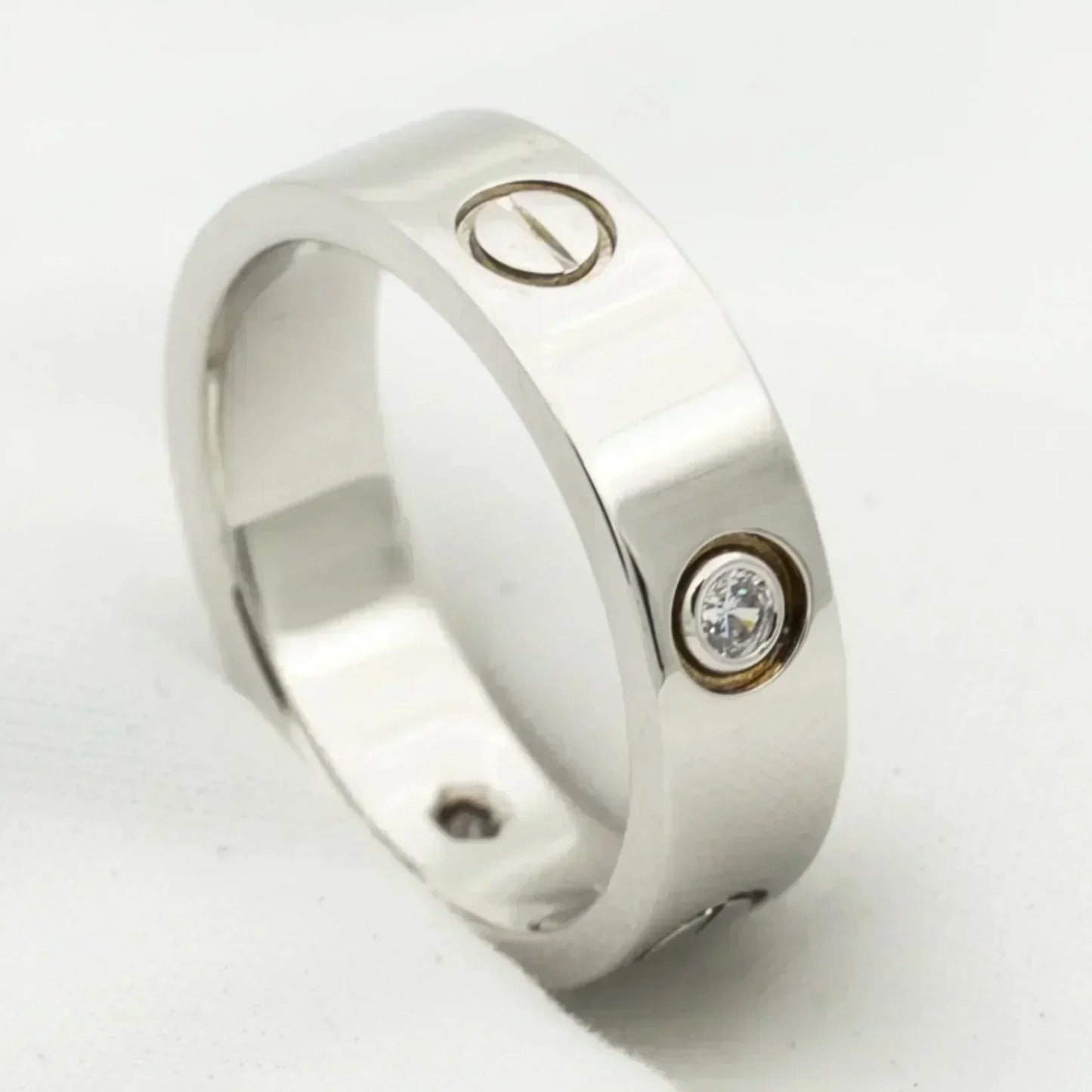 DIANA LOVE RING 5.5MM 3 DIAMONDS SILVER