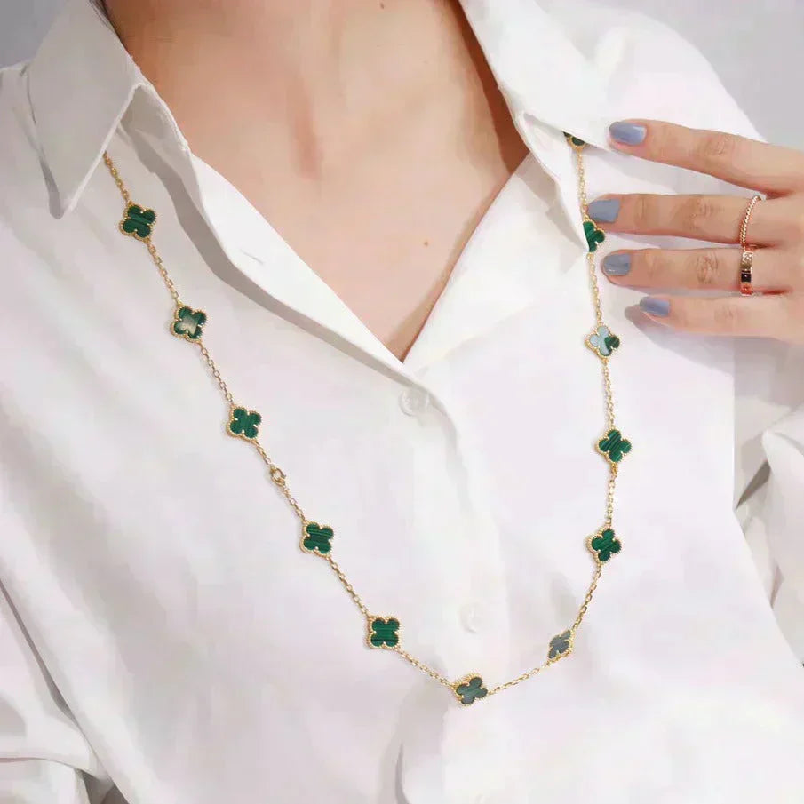 DIANA CLOVER 20 MOTIFS MALACHITE GOLD