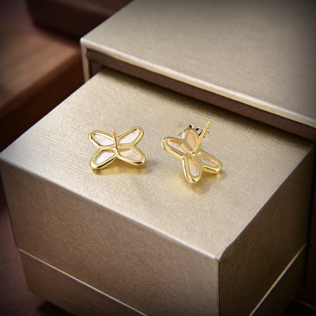 Boucles d'oreilles Diana Jeux de Nacre Blanche Or Diamant