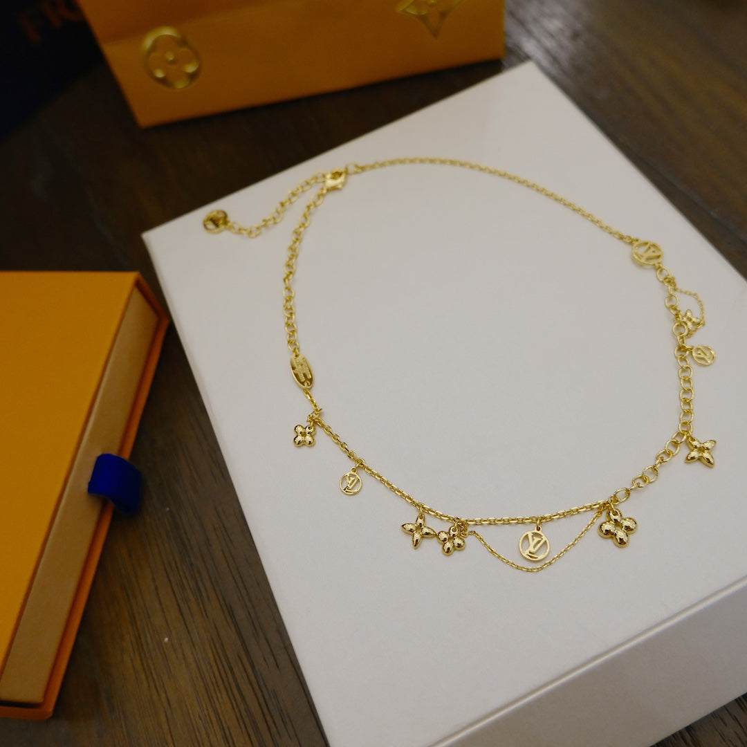 DIANA BLOOMING SUPPLE NECKLACE BRASS