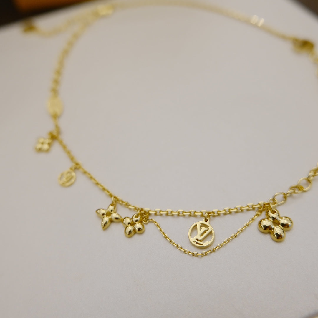 DIANA BLOOMING SUPPLE NECKLACE BRASS