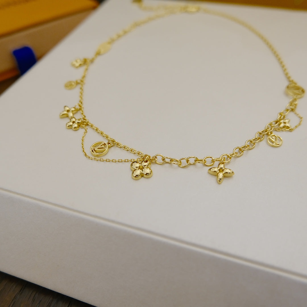 DIANA BLOOMING SUPPLE NECKLACE BRASS