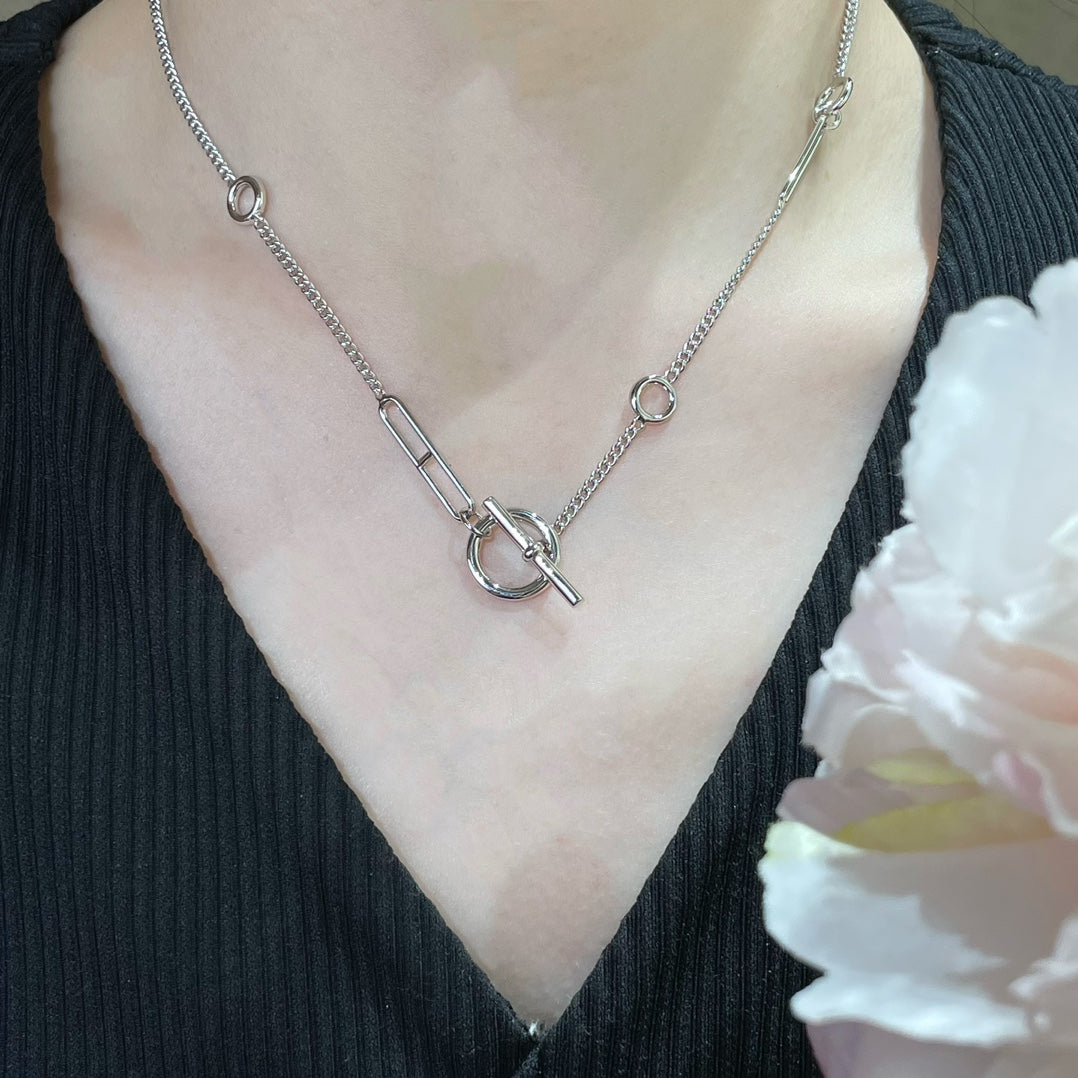 DIANA HM STERLING SILVER CHAINE D'ANCRE HEART