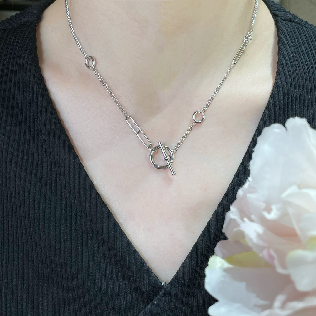 DIANA HM STERLING SILVER CHAINE D'ANCRE HEART