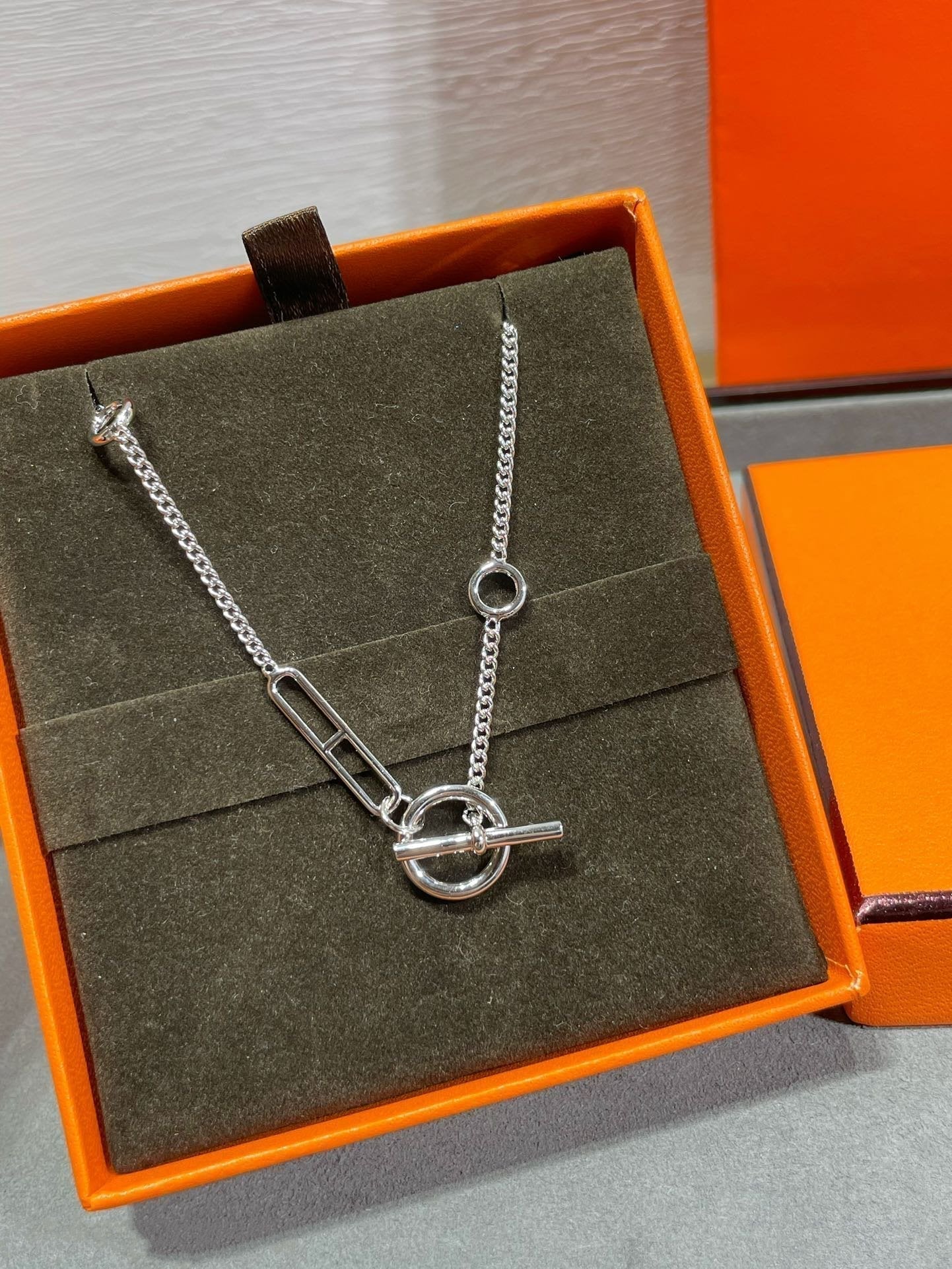 DIANA HM STERLING SILVER CHAINE D'ANCRE HEART