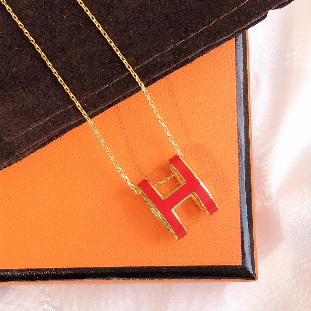 Collier en or émaillé rouge Diana HM Clic