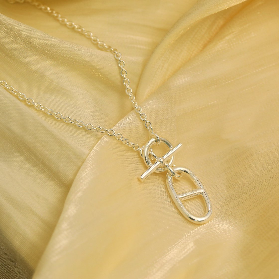 DIANA HM CHAINE D'ANCRE PENDANT NECKLACE STERLING SILVER