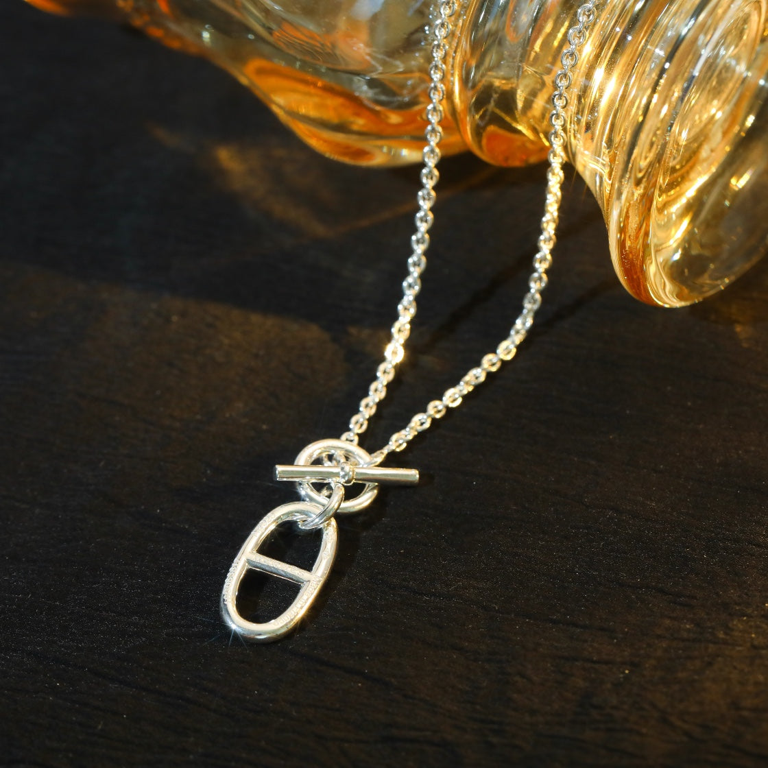 DIANA HM CHAINE D'ANCRE PENDANT NECKLACE STERLING SILVER