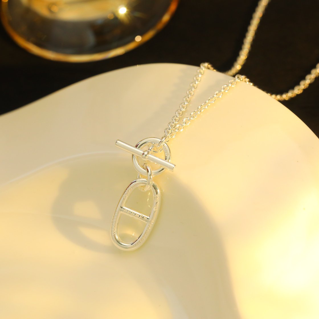 DIANA HM CHAINE D'ANCRE PENDANT NECKLACE STERLING SILVER