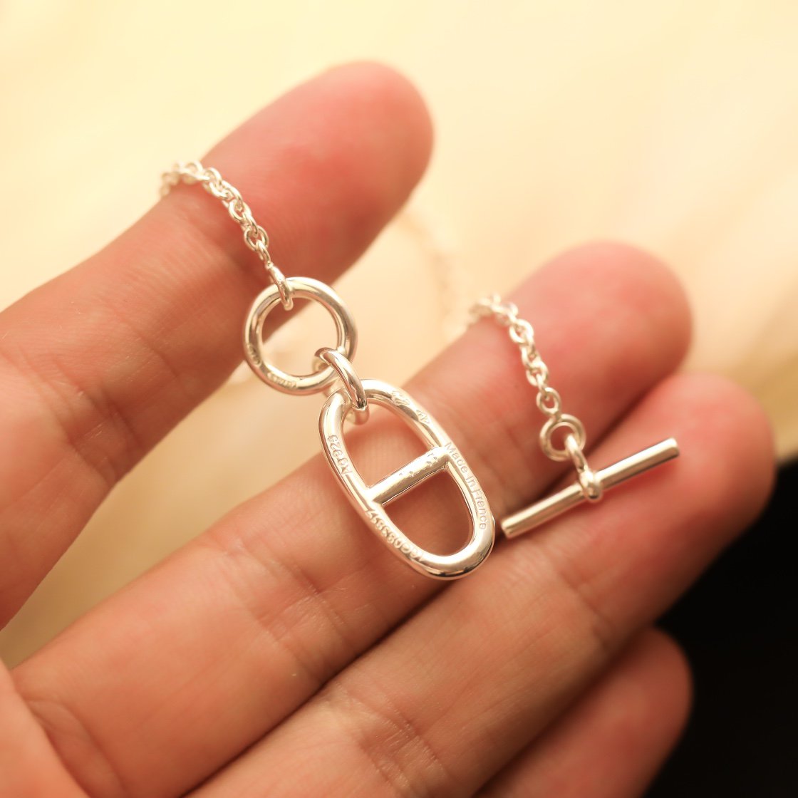 DIANA HM CHAINE D'ANCRE PENDANT NECKLACE STERLING SILVER