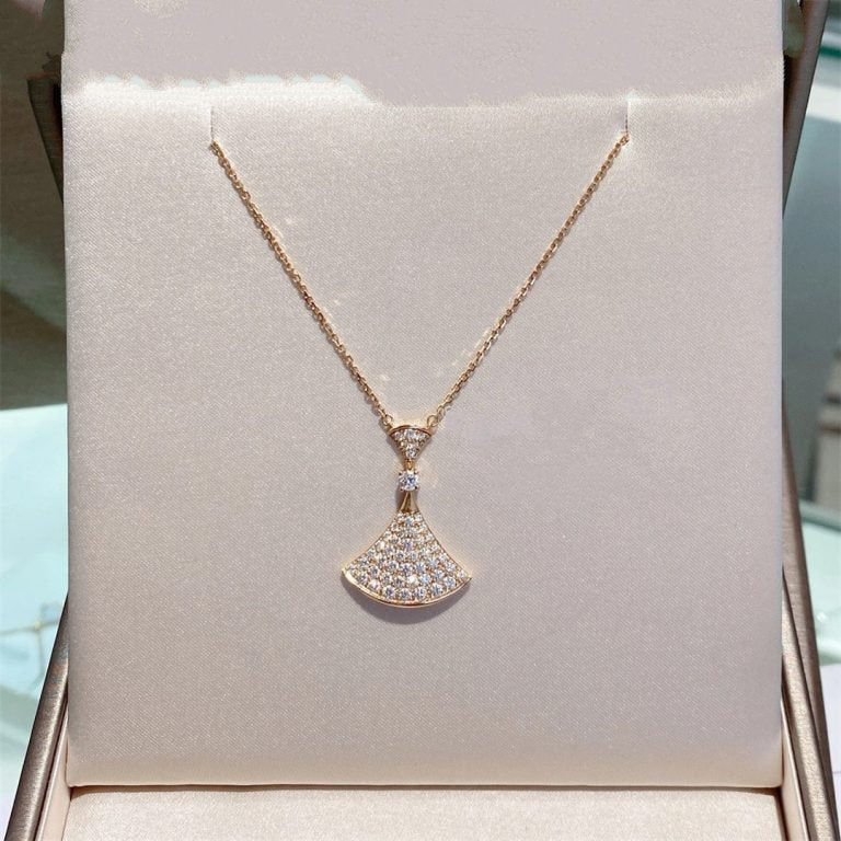 DIANA DREAM NECKLACE PINK GOLD FULL DIAMOND