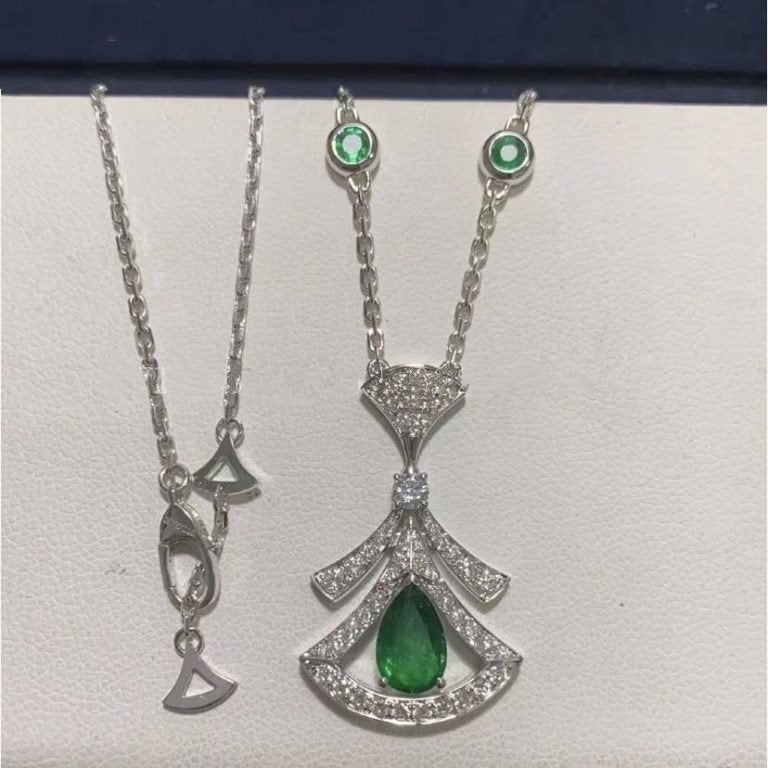 DIANA DREAM NECKLACE MALACHITE DIAMOND SILVER