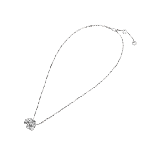 DIANA SERPENTI SILVER NECKLACE DOUBLE RING DIAMOND