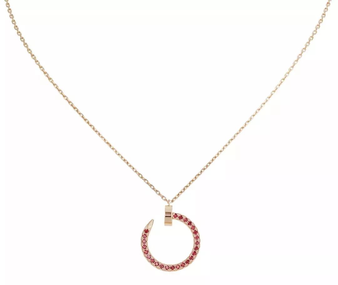 DIANA JUSTE NECKLACE PINK GOLD RED DIAMONDS
