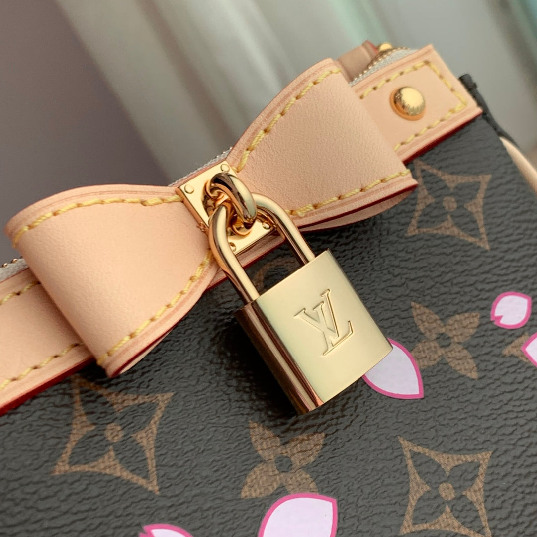 LV x TM Pochette Accessoires 22cm Sakura Brown Cherry Blossom Monogram Canvas