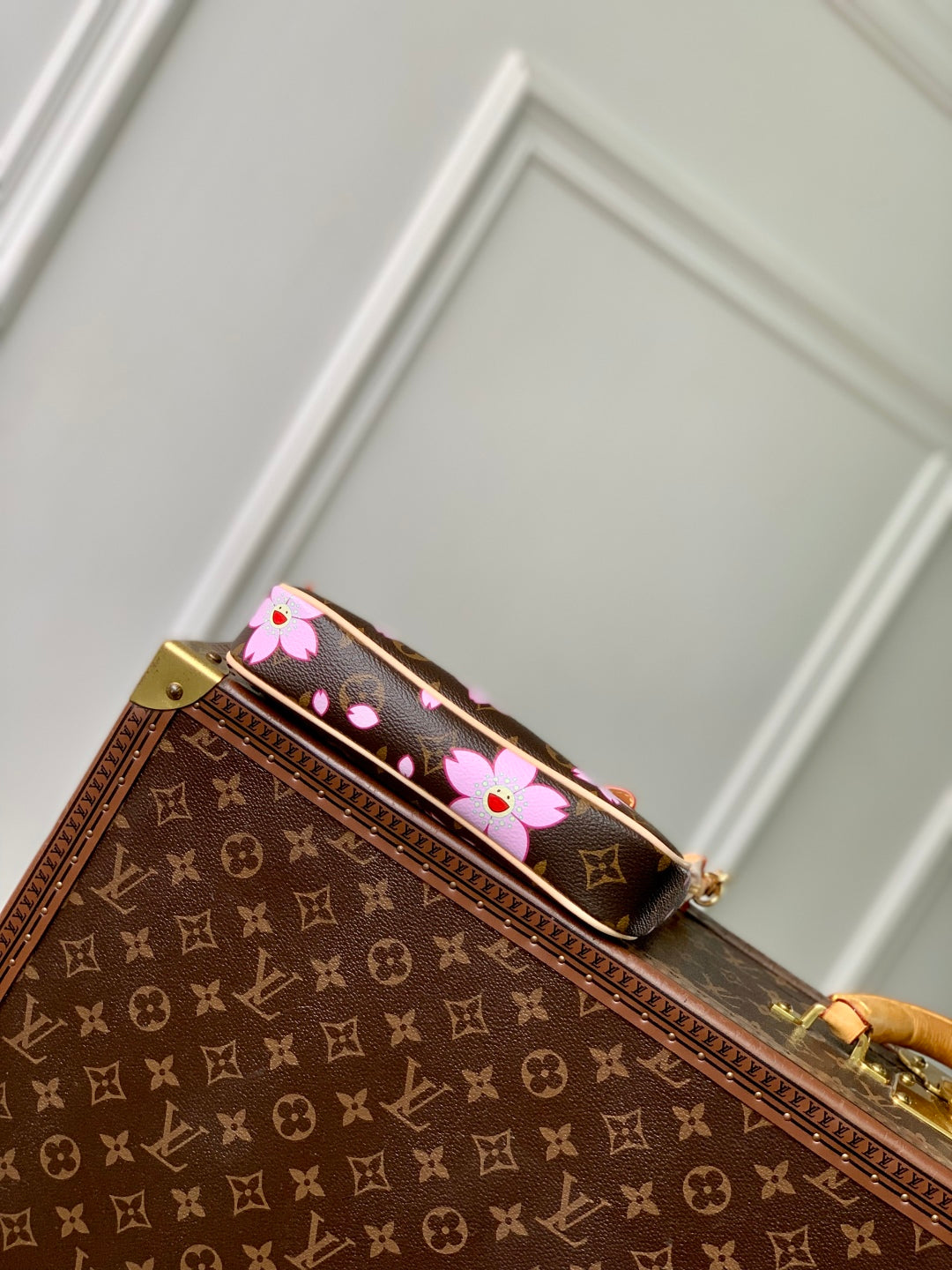 LV x TM Pochette Accessoires 22cm Sakura Brown Cherry Blossom Monogram Canvas