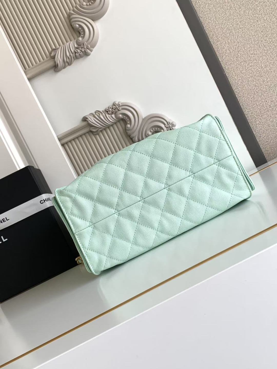 CC 25C Hobo Bag 30cm Turquoise Blue Grained Calfskin