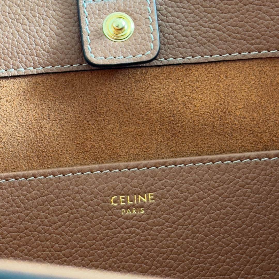SMALL CABAS ANA?S CUIR TRIOMPHE 28 IN BRONZE ORANGE GRAINED CALFSKIN