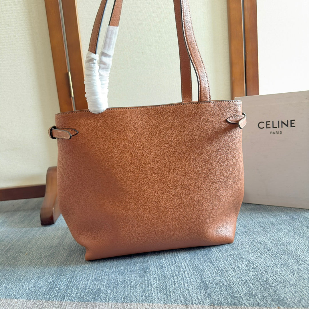 SMALL CABAS ANA?S CUIR TRIOMPHE 28 IN BRONZE ORANGE GRAINED CALFSKIN