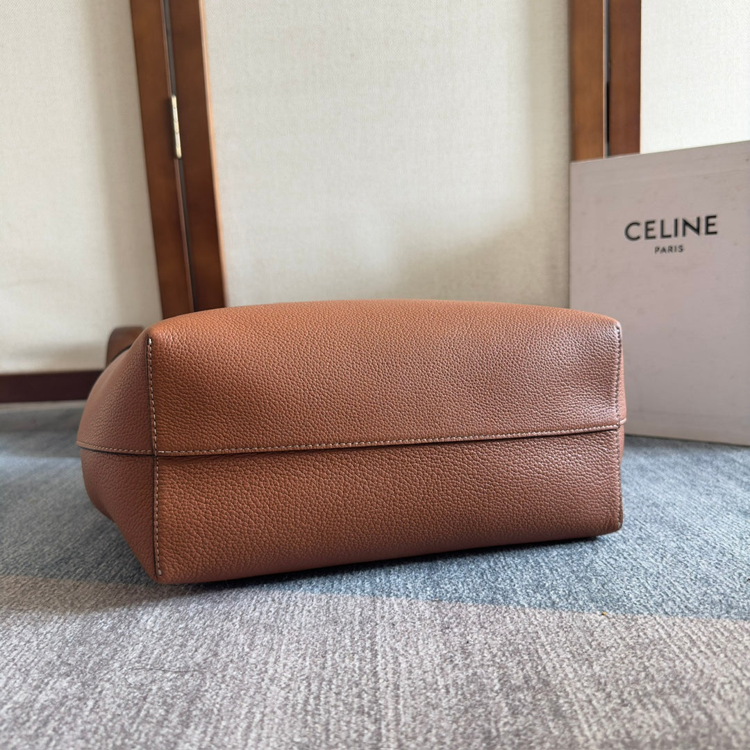 SMALL CABAS ANA?S CUIR TRIOMPHE 28 IN BRONZE ORANGE GRAINED CALFSKIN