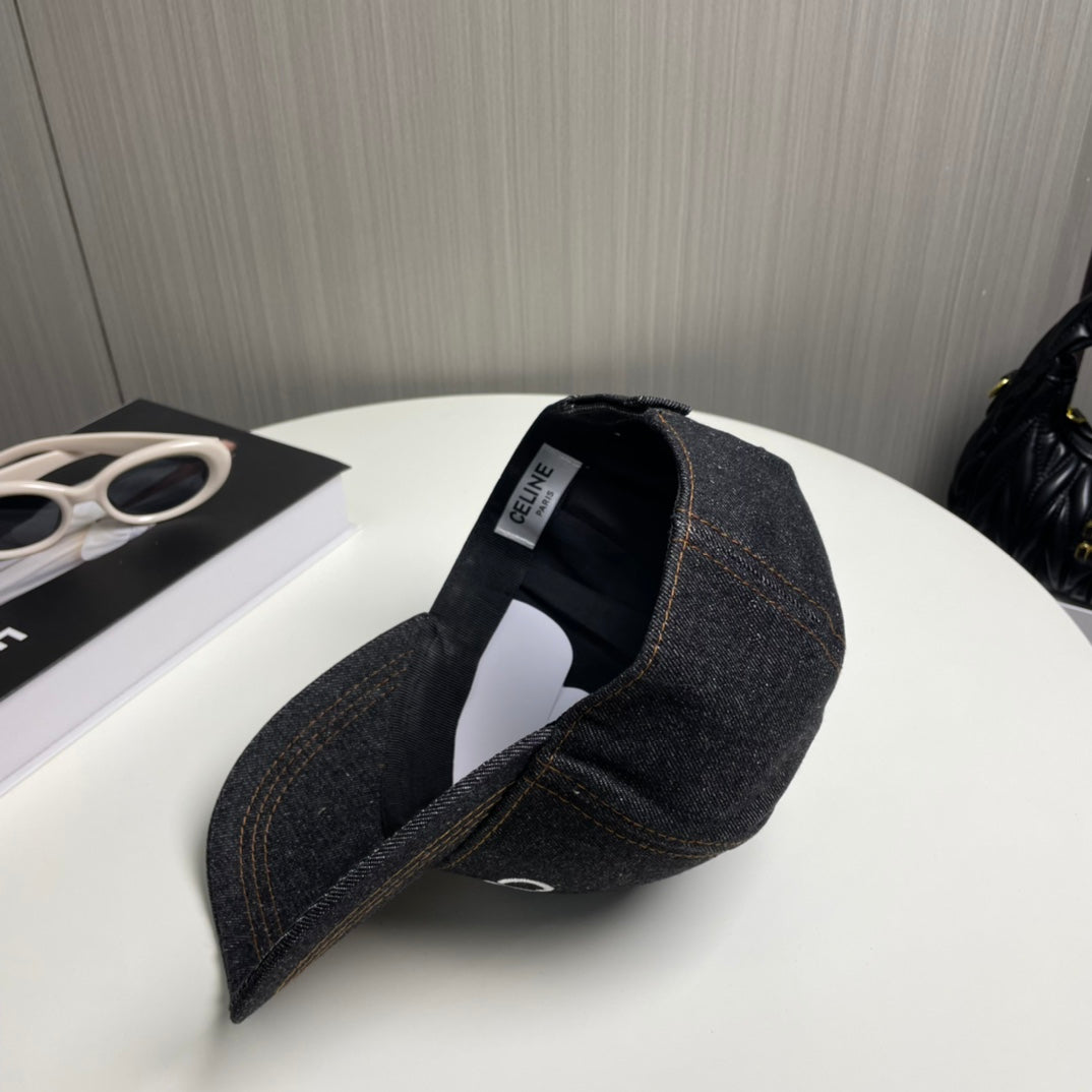 Celin Cap Black Denim Fabric 210316