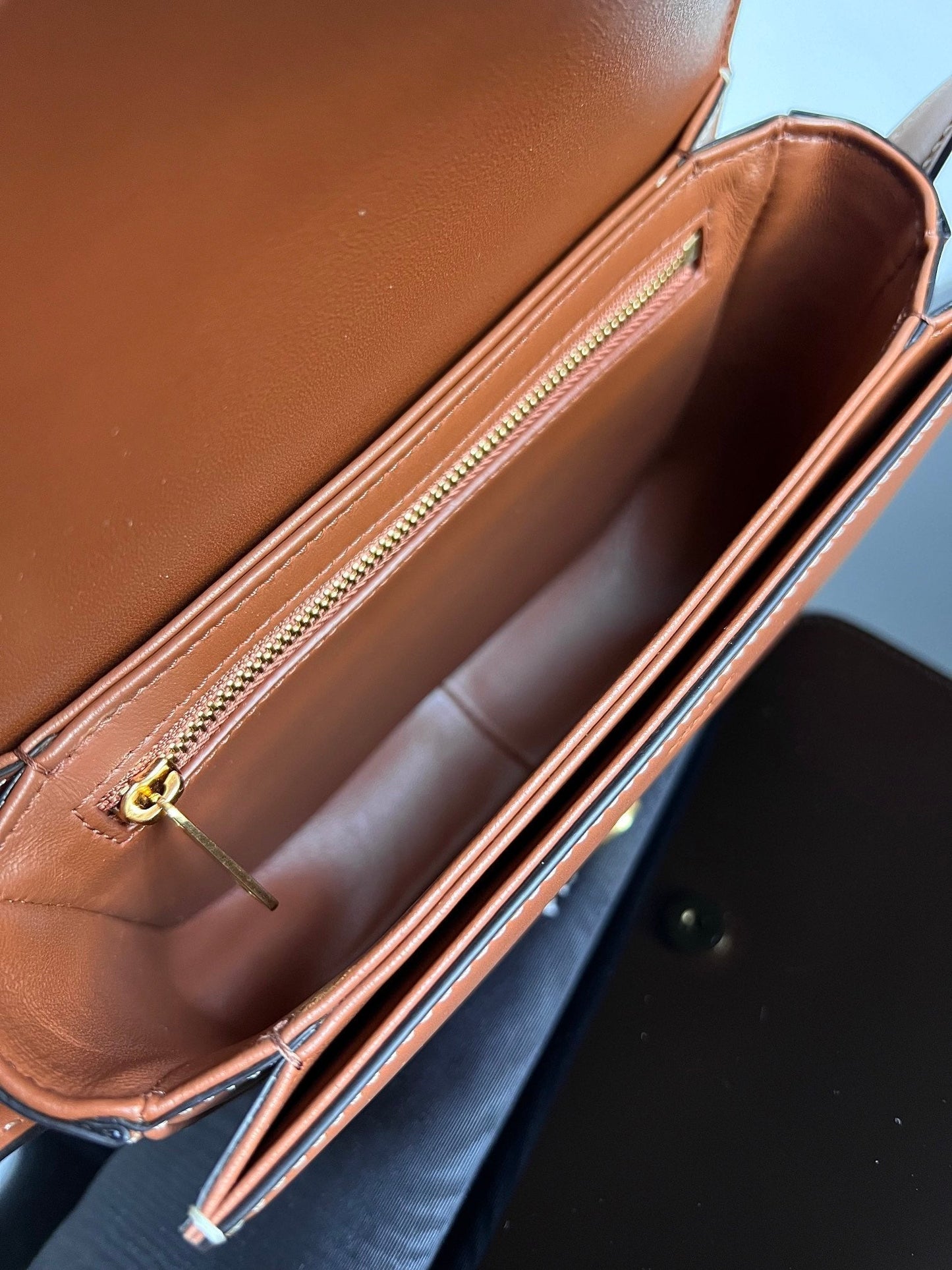 TEEN TRIOMPHE 18 ALL BROWN CALFSKIN GOLD HARDWARE