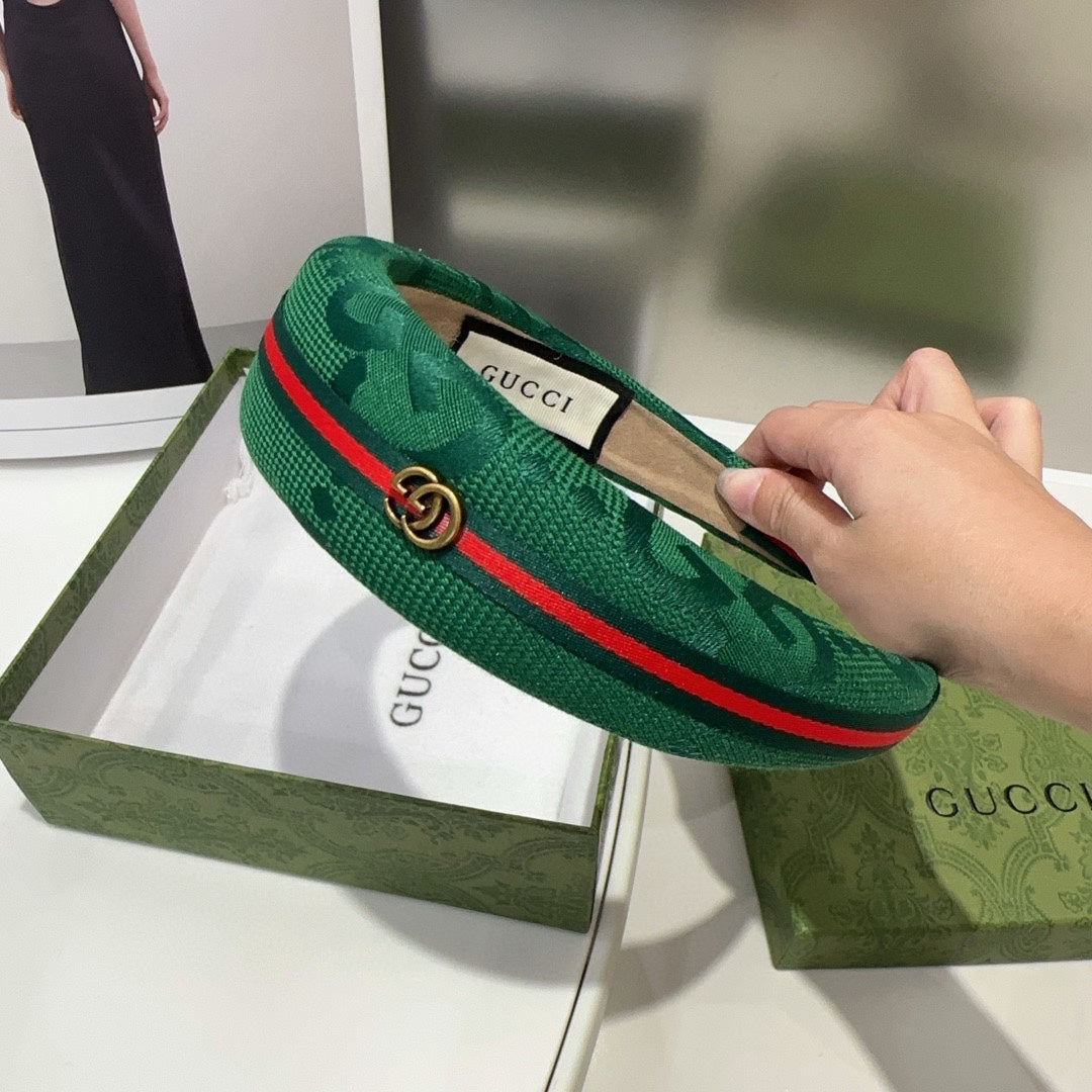 THICK HEADBAND IN FUN GREEN CANVAS WITH WEB 423669