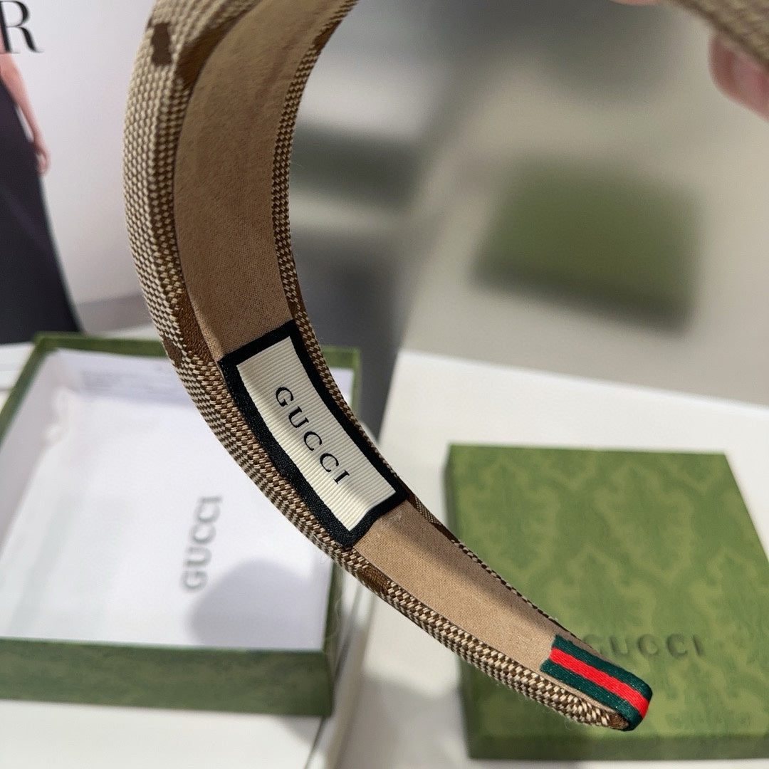 THICK HEADBAND IN BEIGE CANVAS WITH WEB 423670