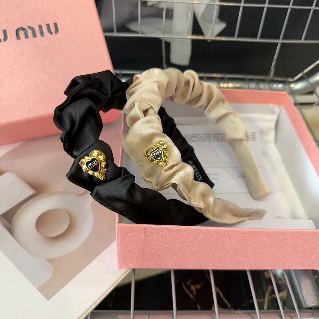 HEADBAND IN BLACK COTTON GOLD HARDWARE 425520
