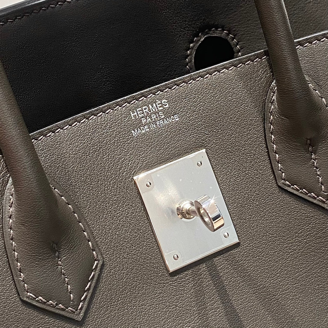 HM Shoulder Birkin 29 Black Chocolate Leather 222332