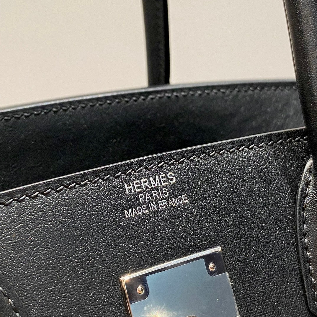 HM Shoulder Birkin 29 Black Brown Leather 224530