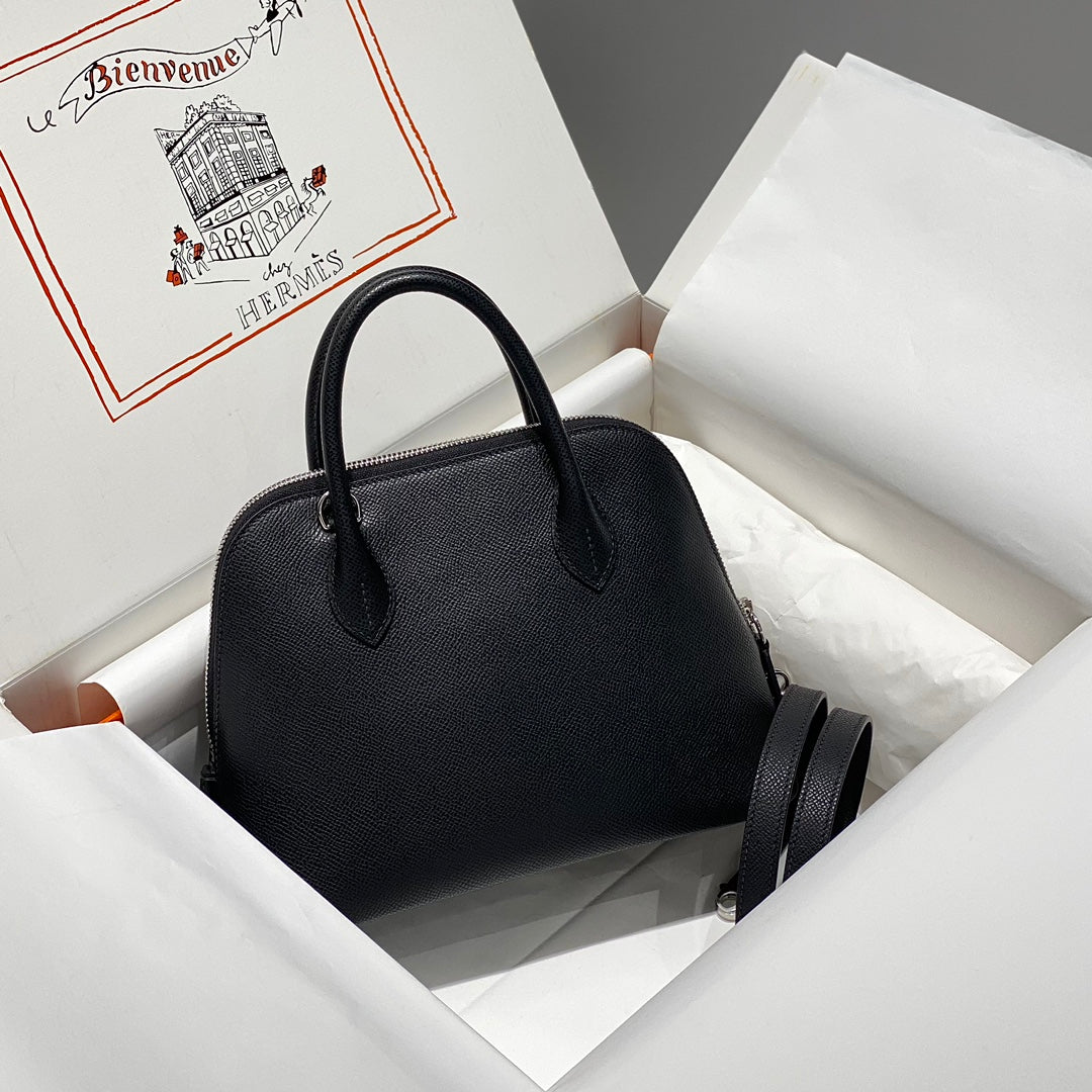 HM Bolide 25 Black Epsom Leather Silver Hardware 237384