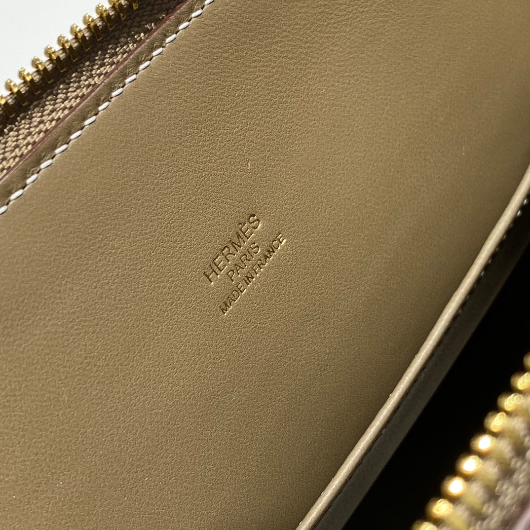HM Bolide 25 Brown Pastel Epsom Leather Gold Hardware 237387