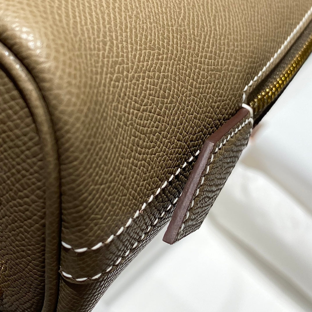 HM Bolide 25 Brown Pastel Epsom Leather Gold Hardware 237387
