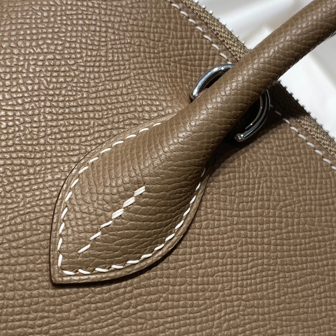 HM Bolide 25 Brown Pastel Epsom Leather Silver Hardware 237392