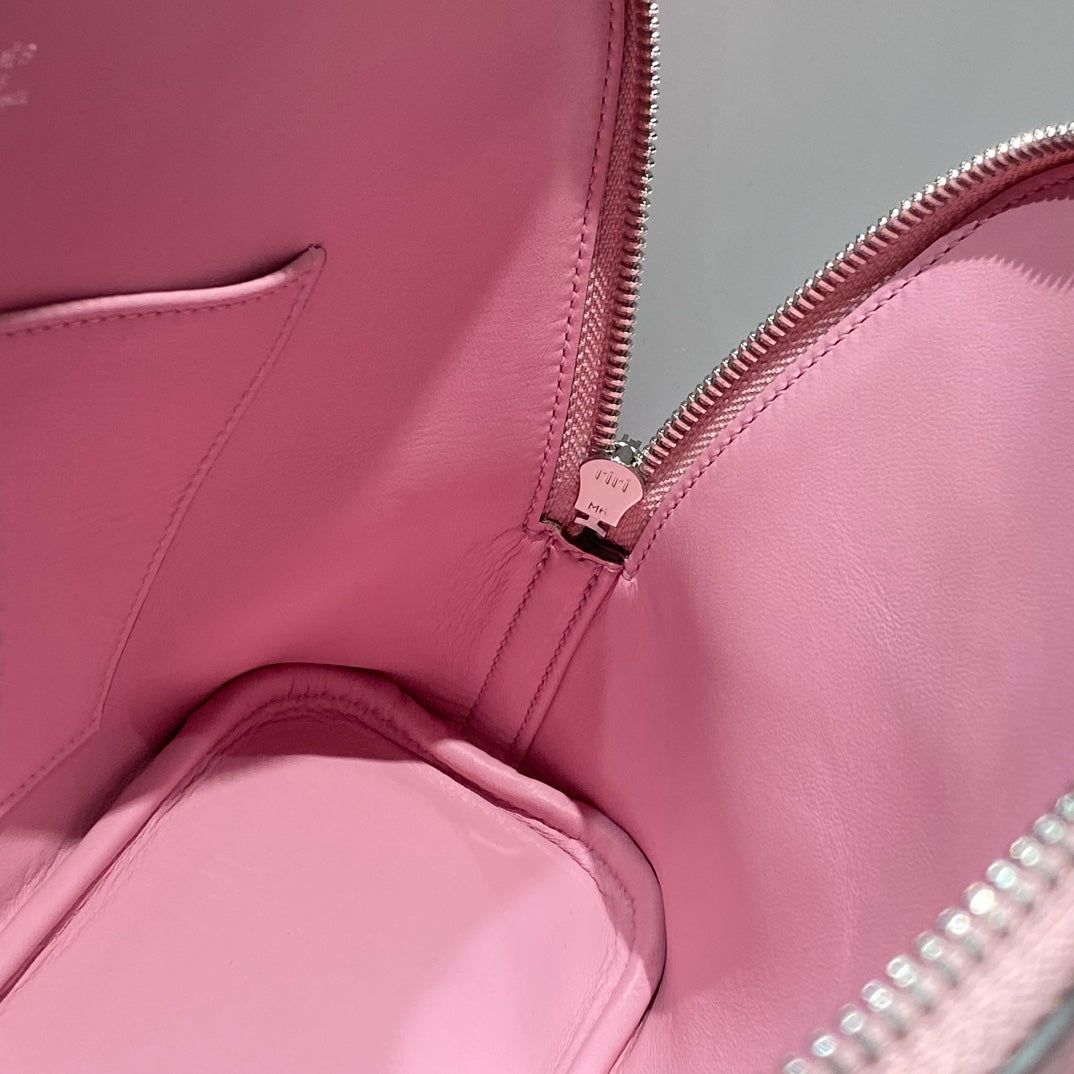 HM Bolide 25 Baby Pink Epsom Leather Silver Hardware 237423