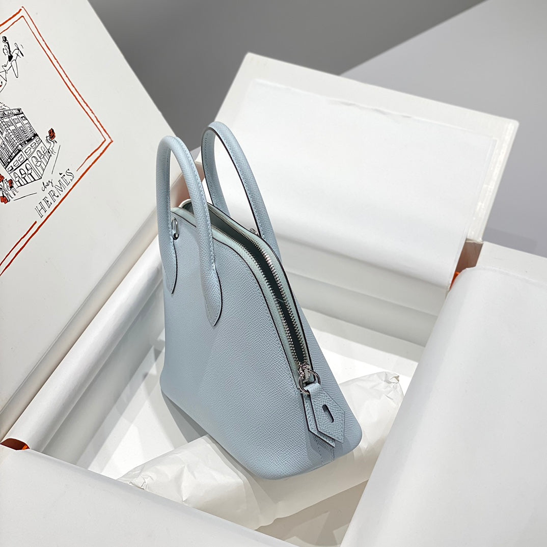 HM Bolide 25 Light Blue Epsom Leather Silver Hardware 237433