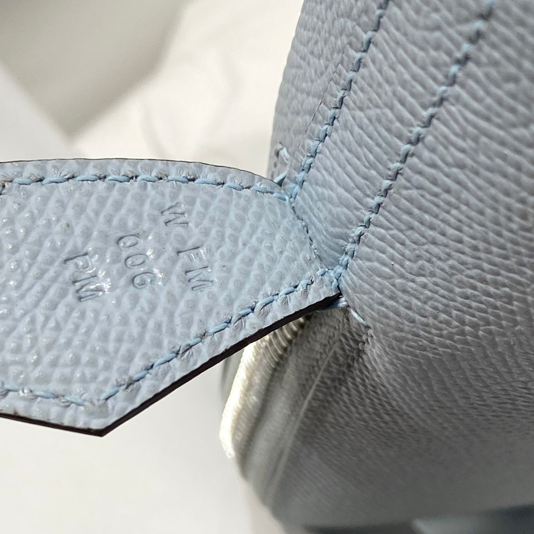 HM Bolide 25 Light Blue Epsom Leather Silver Hardware 237433