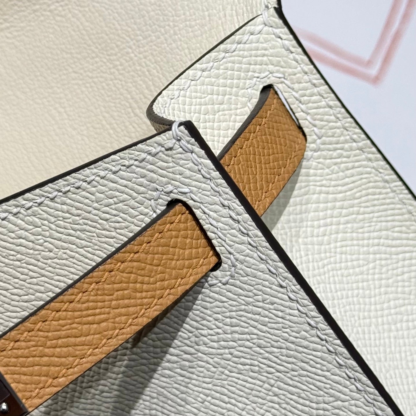 HM Mini Kelly 19 Beige mix Gray Epsom 243125
