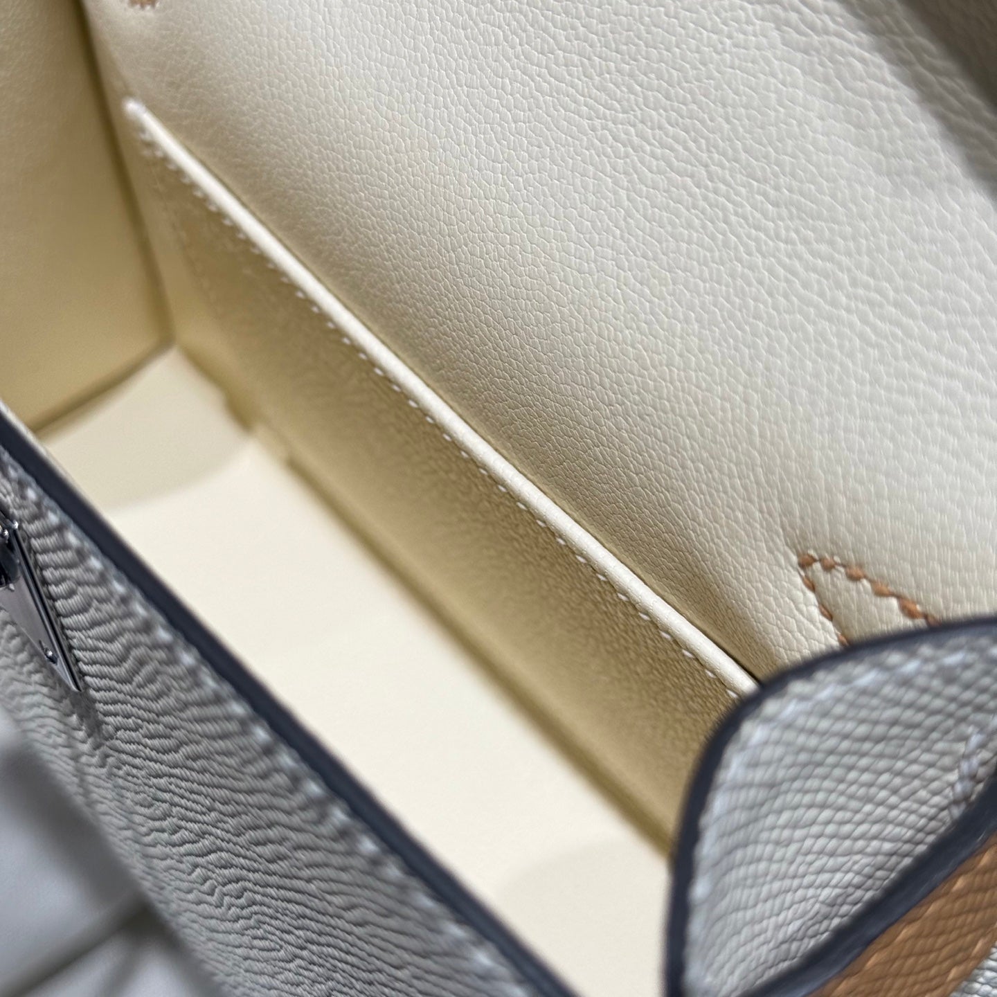 HM Mini Kelly 19 Beige mix Gray Epsom 243125