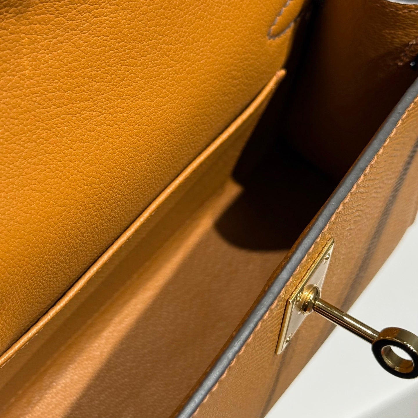 HM Mini Kelly 19 Golden Brown Epsom 243116