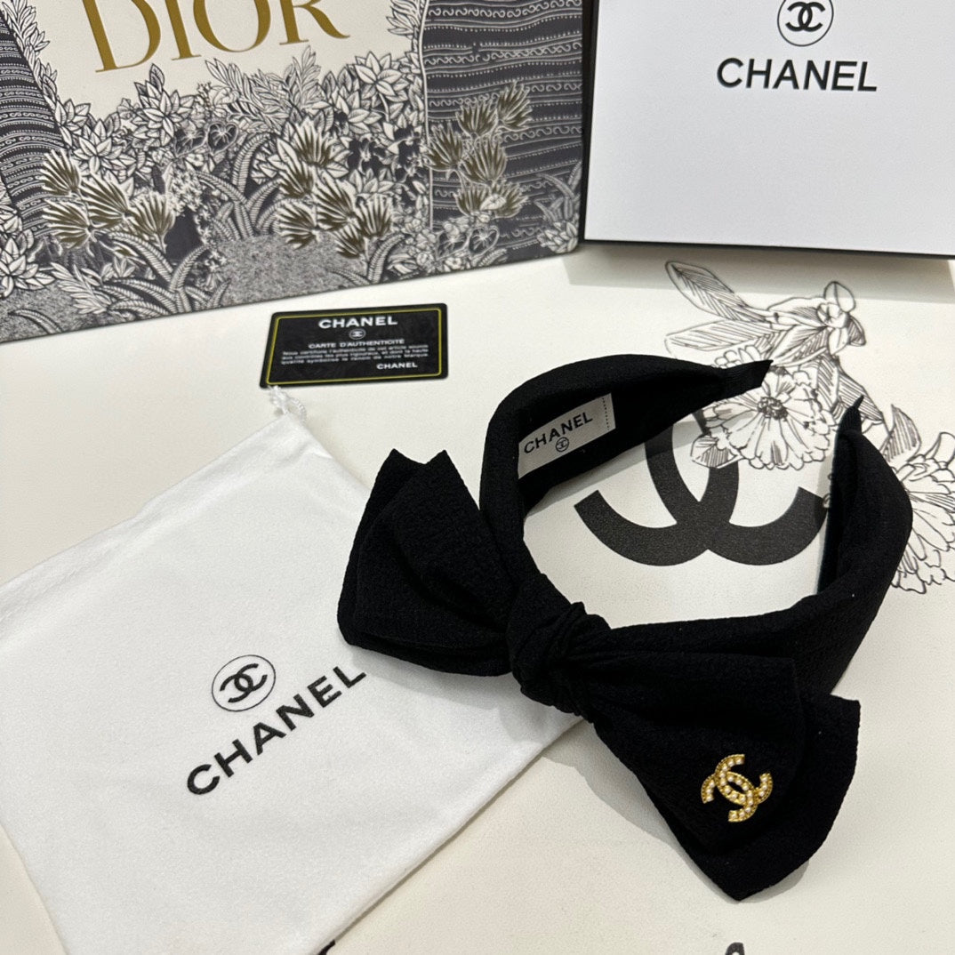 BLACK FABRIC HEADBAND WITH BOW 168569