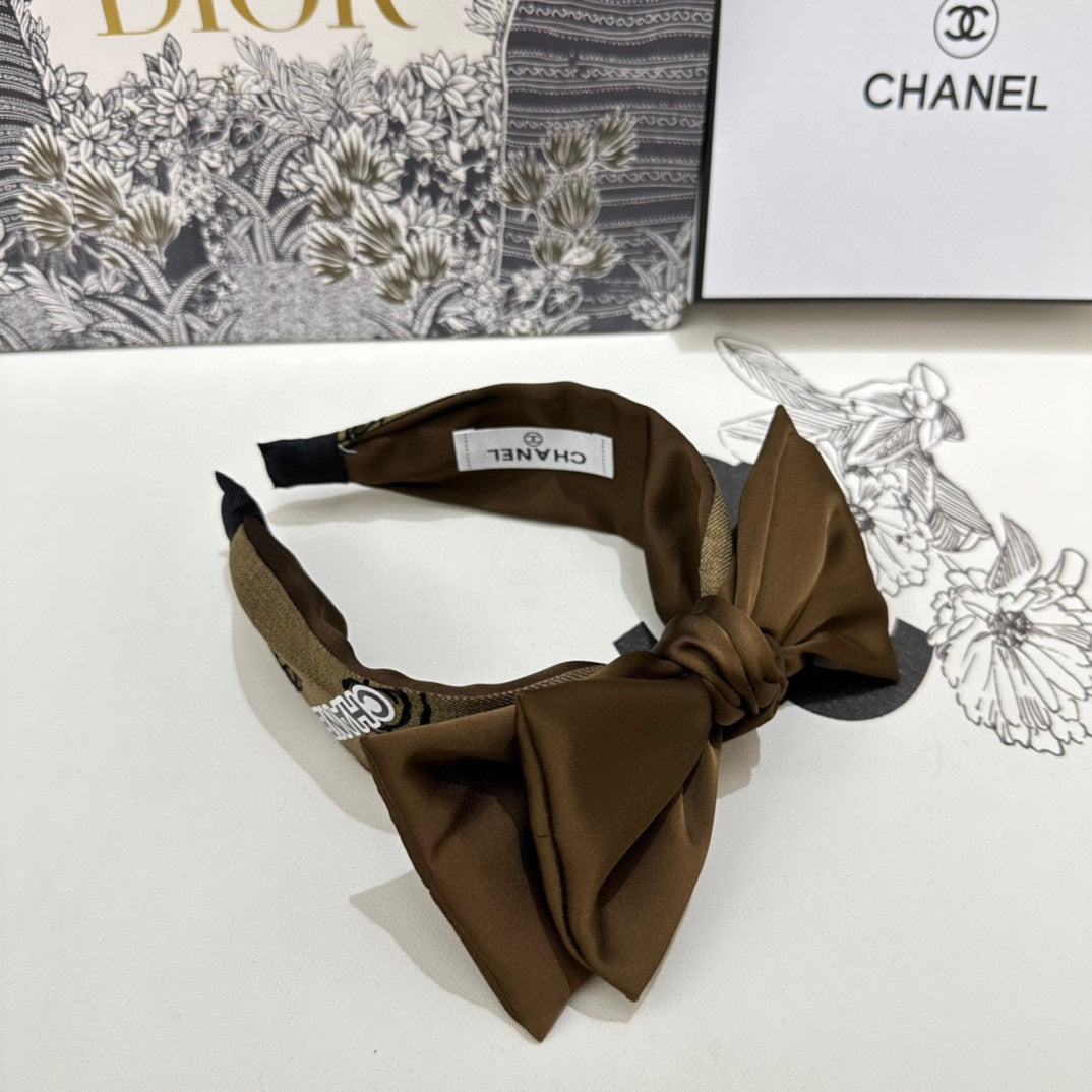CHOCOLATE BROWN FABRIC AND SATIN HEADBAND 168576