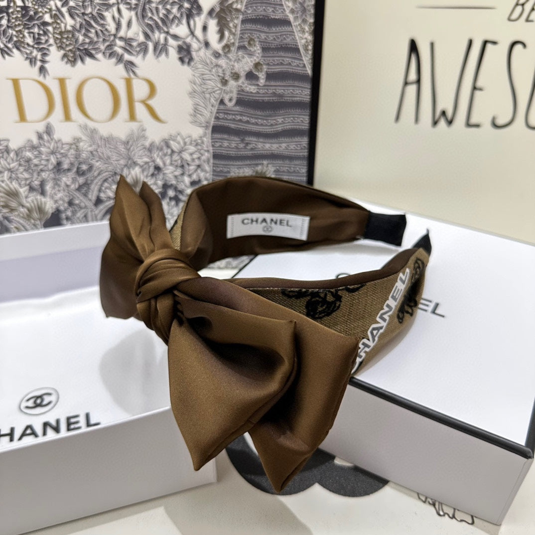 CHOCOLATE BROWN FABRIC AND SATIN HEADBAND 168576