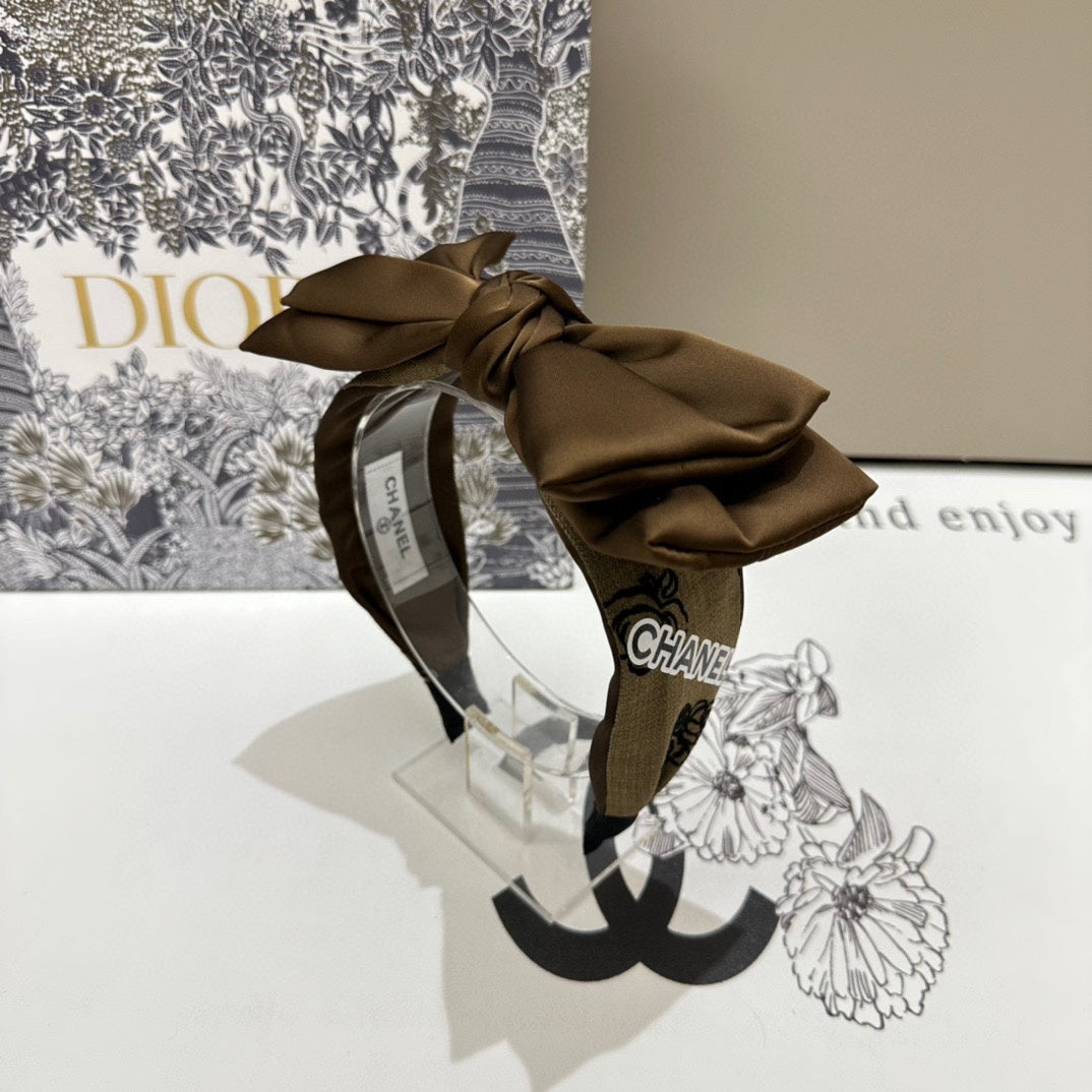 CHOCOLATE BROWN FABRIC AND SATIN HEADBAND 168576