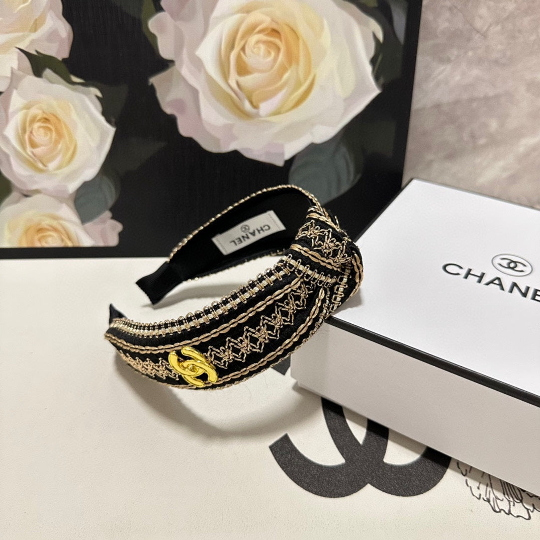 BLACK MIX LIGHT YELLOW FABRIC HEADBAND 168587