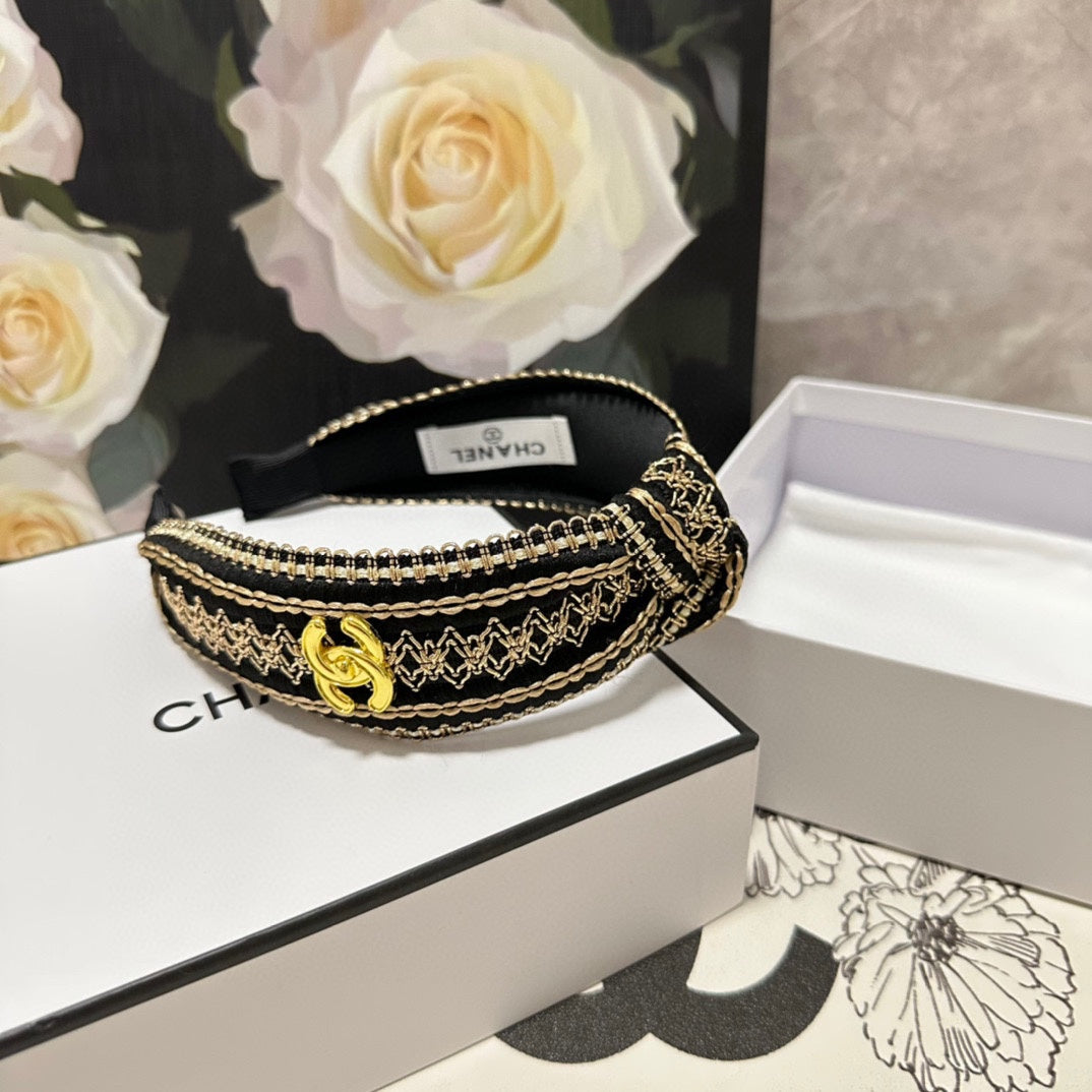 BLACK MIX LIGHT YELLOW FABRIC HEADBAND 168587