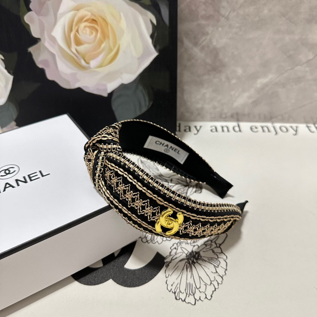 BLACK MIX LIGHT YELLOW FABRIC HEADBAND 168587