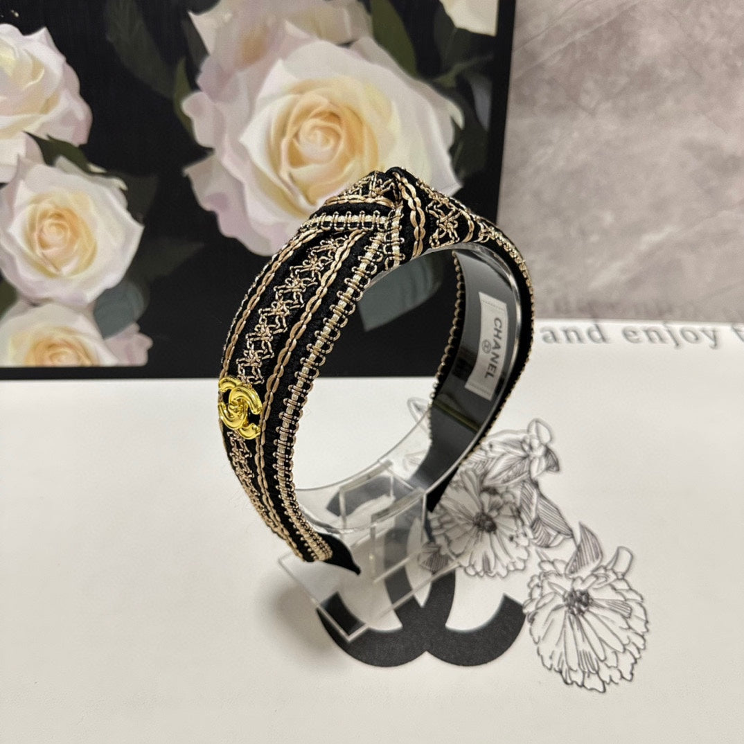 BLACK MIX LIGHT YELLOW FABRIC HEADBAND 168587